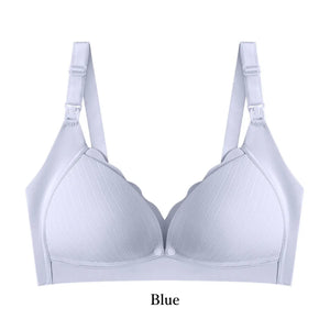 アイヤーの授乳ブラ‐24時間快適-ブルーカラー。