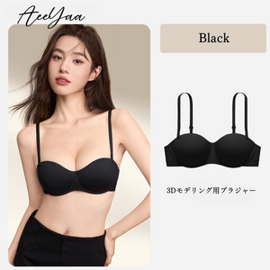 快適なノンワイヤーブラ-3Dメッシュ结构- ブラック-正面