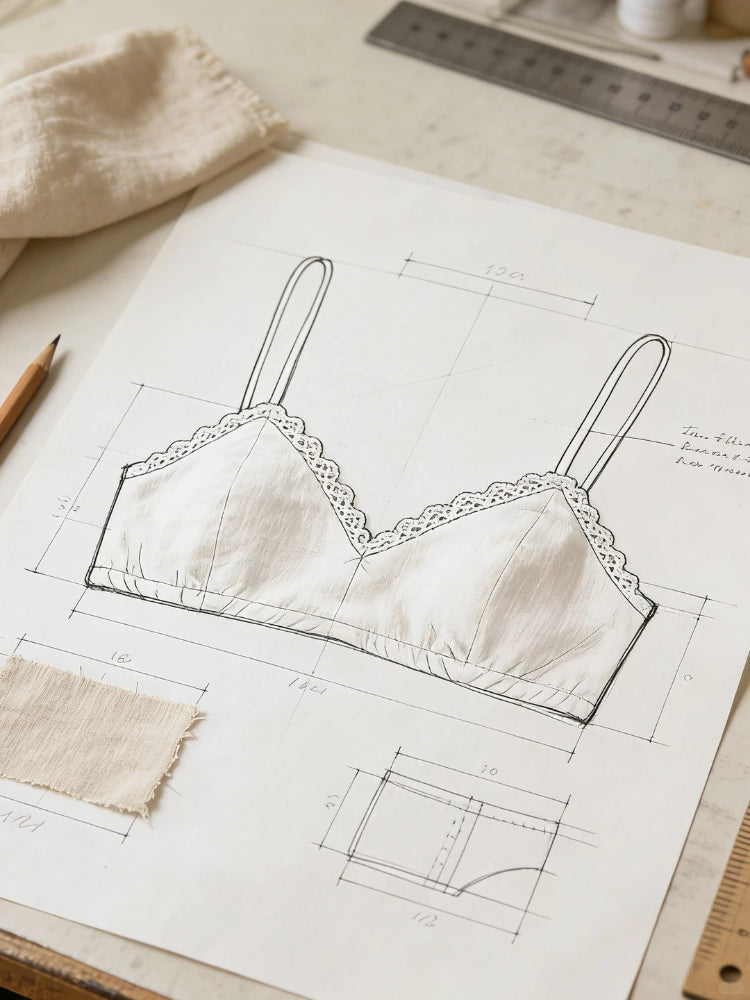 【新作】リネン三角カップブラ|ノンワイヤー・通気性ナチュラルブラ