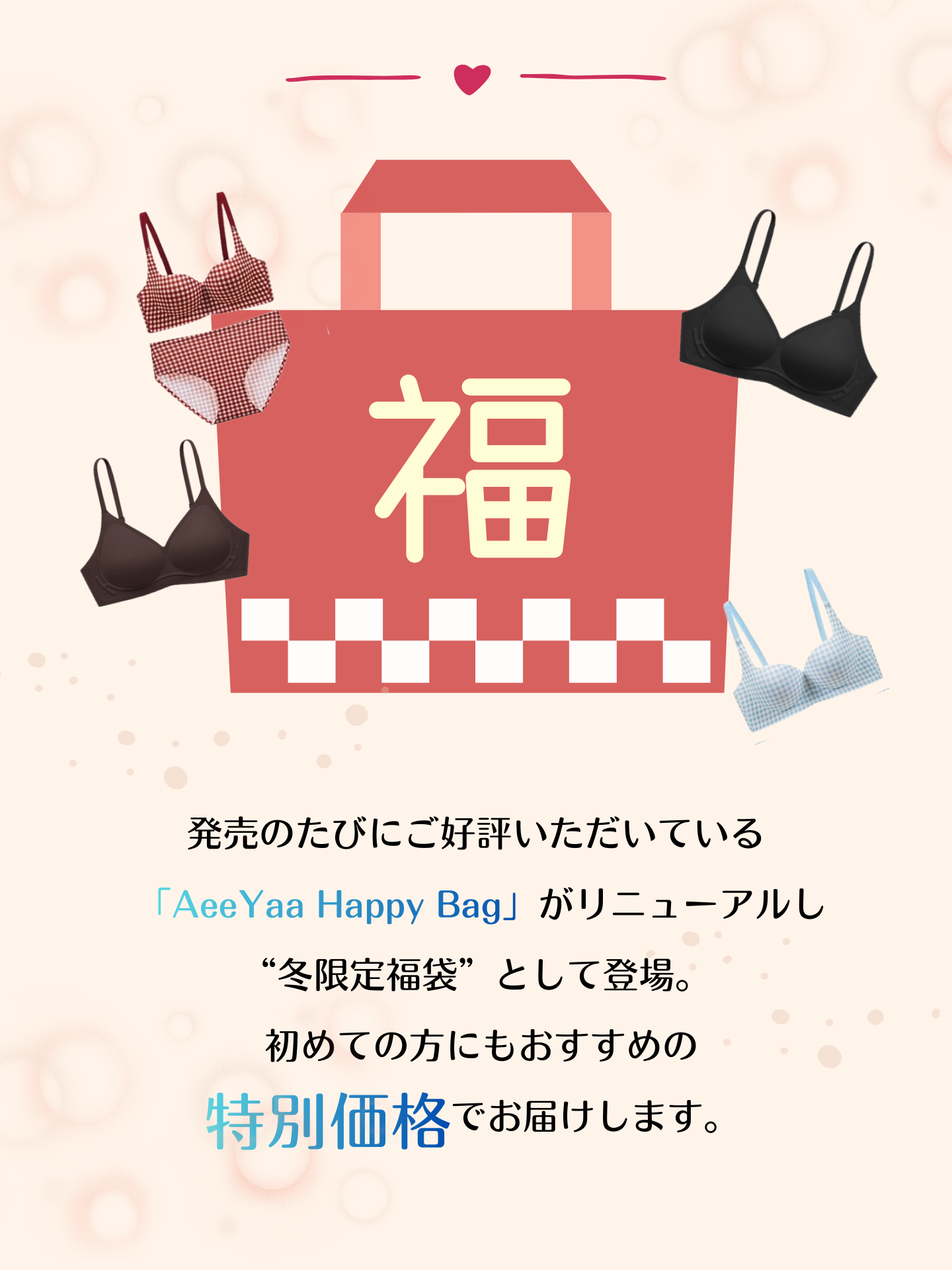 【10,960円】福袋~小胸でも、自然にふっくら-3set