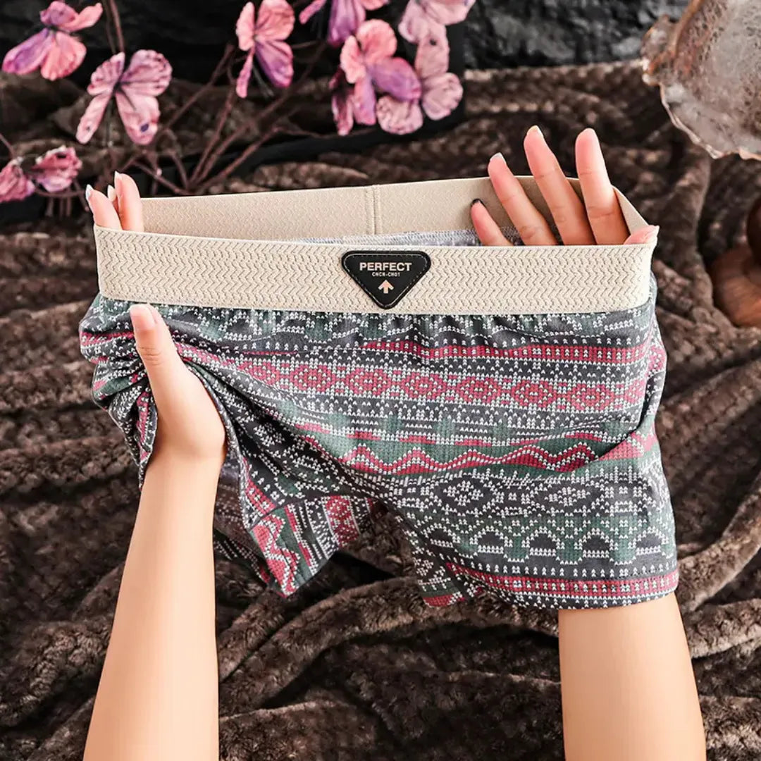 AeeYaa【北欧風・中腰ボクサーショーツ】柔らかコットンで1日快適!無縫製でやさしくフィット🌿