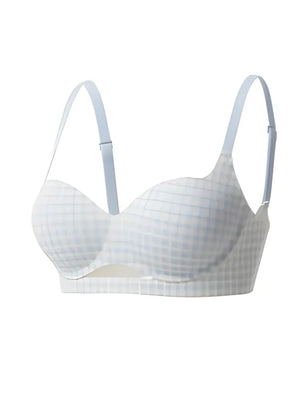 ブルーチェック柄の単色カラーディスプレイ画像。