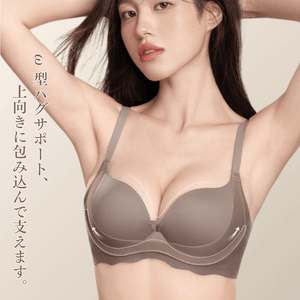 ノンワイヤー通勤ブラ-チョコレートいろ- モデル着用