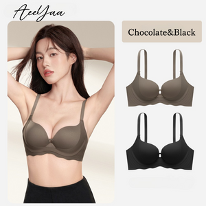 ノンワイヤー通勤ブラ-ブラウン&ブラック- 正面