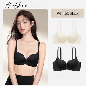 ノンワイヤー通勤ブラ-ブラック&ホワイト- 正面