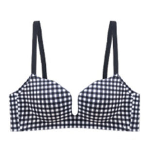 黒チェック柄ブラの単品商品展示。