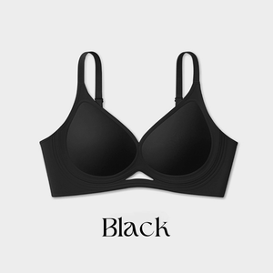 24時間ー快適ー無地ー美胸サポート- ブラック-正面