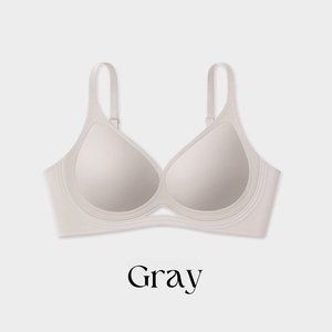 24時間ー快適ー無地ー美胸サポート-グレー-正面