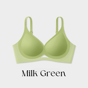 24時間ー快適ー無地ー美胸サポート- 薄青-正面