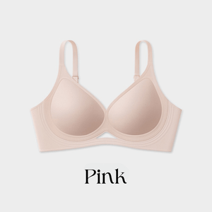 24時間ー快適ー無地ー美胸サポート- ピンク-正面