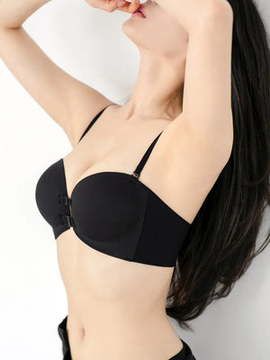 ノンワイヤーふんわり寄せシリーズ-ダブル前ホックノンワイヤーブラ-美しいバストラインをキープ