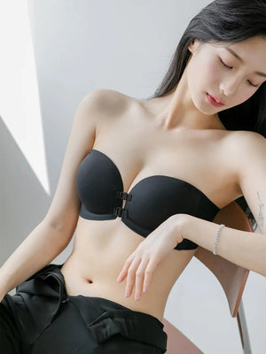 ノンワイヤーふんわり寄せシリーズ-ダブル前ホックノンワイヤーブラ-強力寄せ上げで谷間メイク
