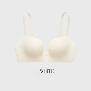 ノンワイヤーふんわり寄せシリーズ-ドキッ谷間U字ブラ-カラー:ホワイト、清潔感のある白色