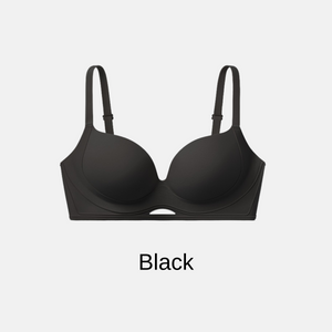 谷間メイク&美バストサポートブラ-つけた瞬間谷間を盛れる-ブラック-正面