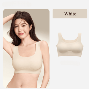 一体型ブラ‐シルキーソフト無線ブラ-背心式デザイン-ホワイト-正面