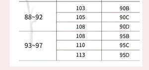 アイヤーの授乳ブラ‐24時間快適-90b-95dのサイズ表。