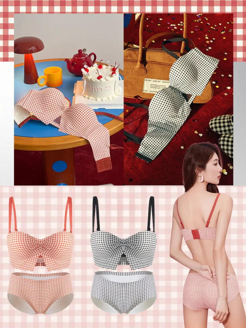 ギフトにも喜ばれるデザインを紹介した画像。可愛いチェック柄でプレゼントにも最適。