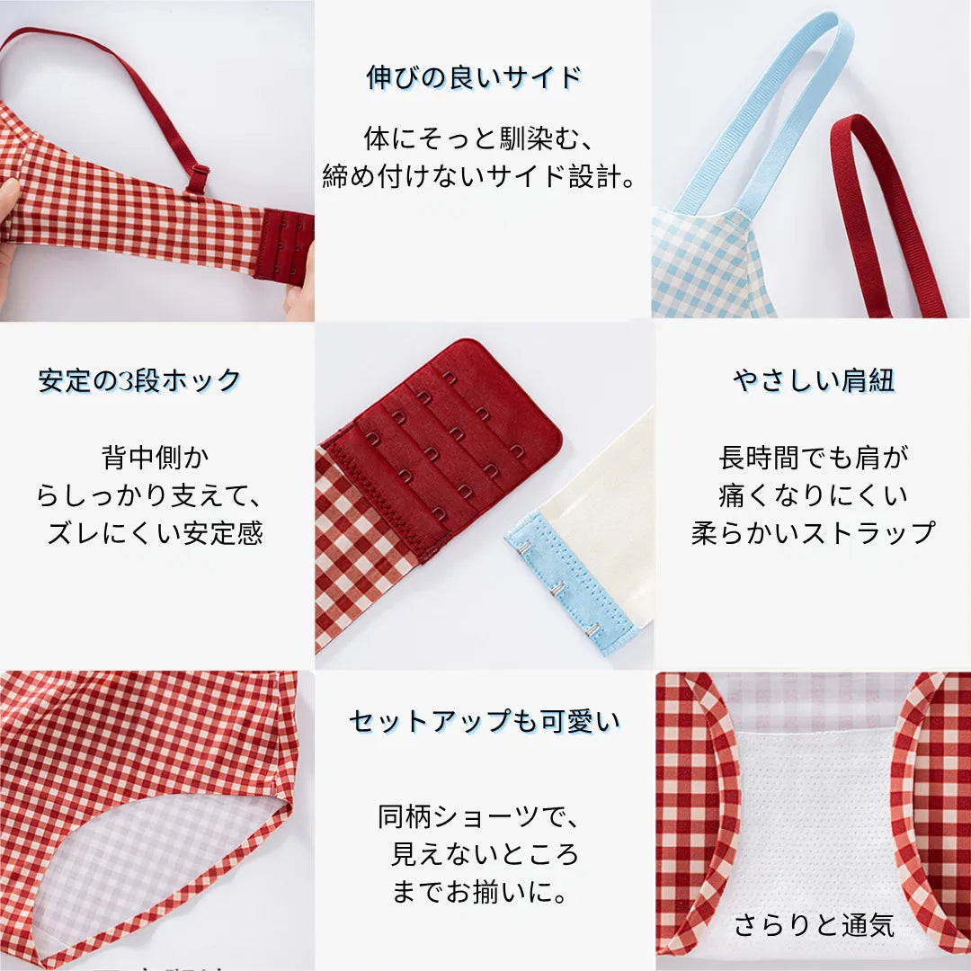 U字プランジブラの花びらカップや通気ホールなどディテール。