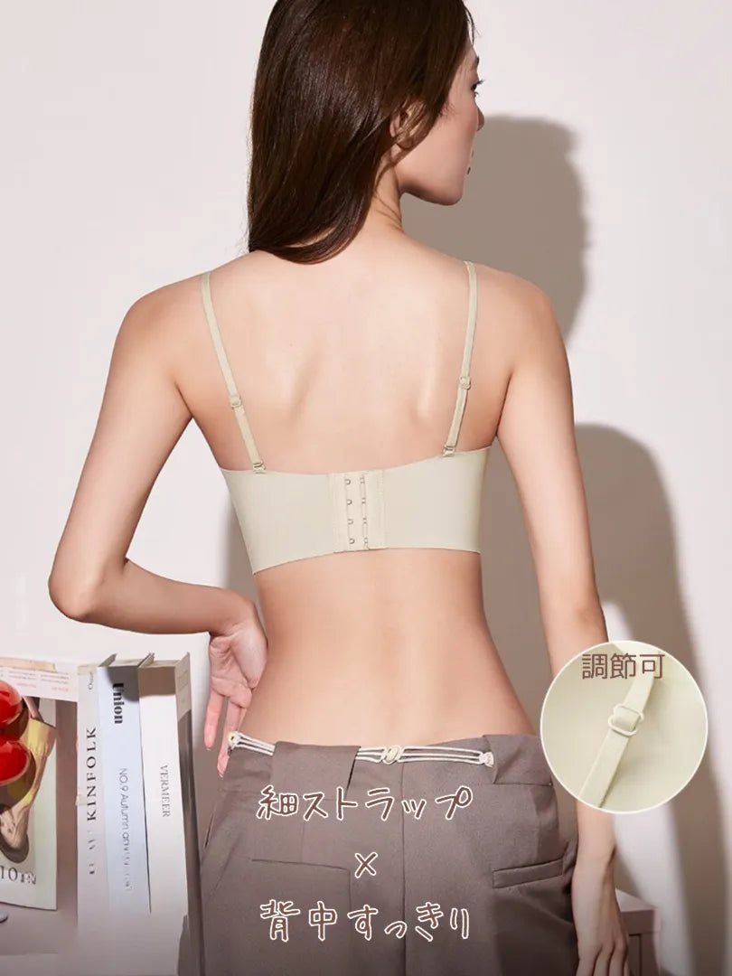 小胸メイクシリーズ 自然に寄せるタイダイ風 見せブラ 華奢なストラップで背中すっきり