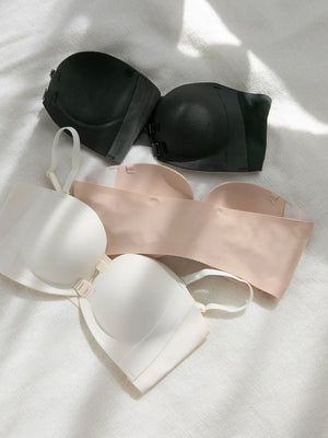 ノンワイヤーふんわり寄せシリーズ-ダブル前ホックノンワイヤーブラ-カラー：ブラック・ベージュ・ホワイト