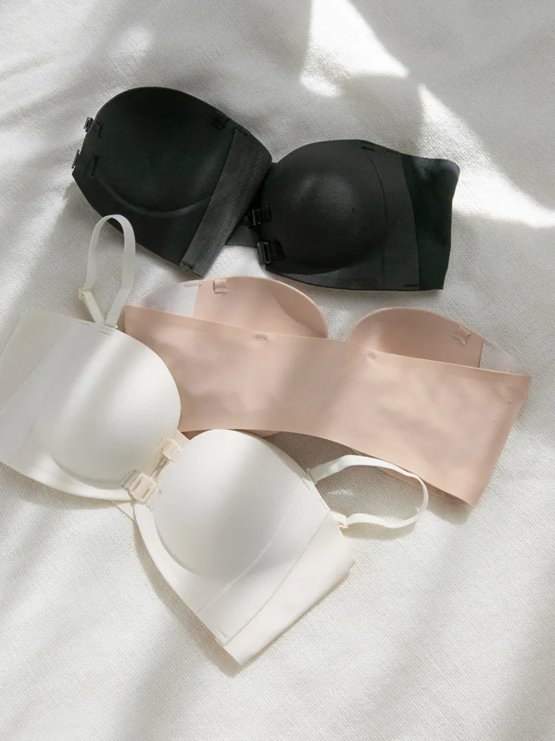 ノンワイヤーふんわり寄せシリーズ-ダブル前ホックノンワイヤーブラ-カラー：ブラック・ベージュ・ホワイト