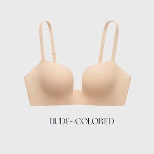 ノンワイヤーふんわり寄せシリーズ-ドキッ谷間U字ブラ-カラー：ベージュ、肌になじむ自然な色合い