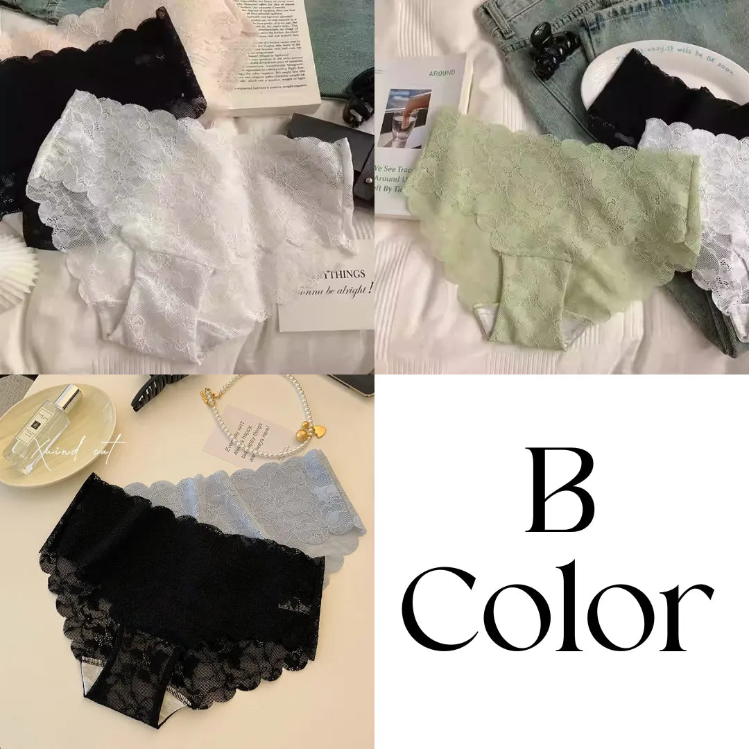透け感エアリーレースシリーズ-パリシックシアーレースショーツ-Bカラー3枚セット。大人の女性に似合う控えめなフェミニンさ