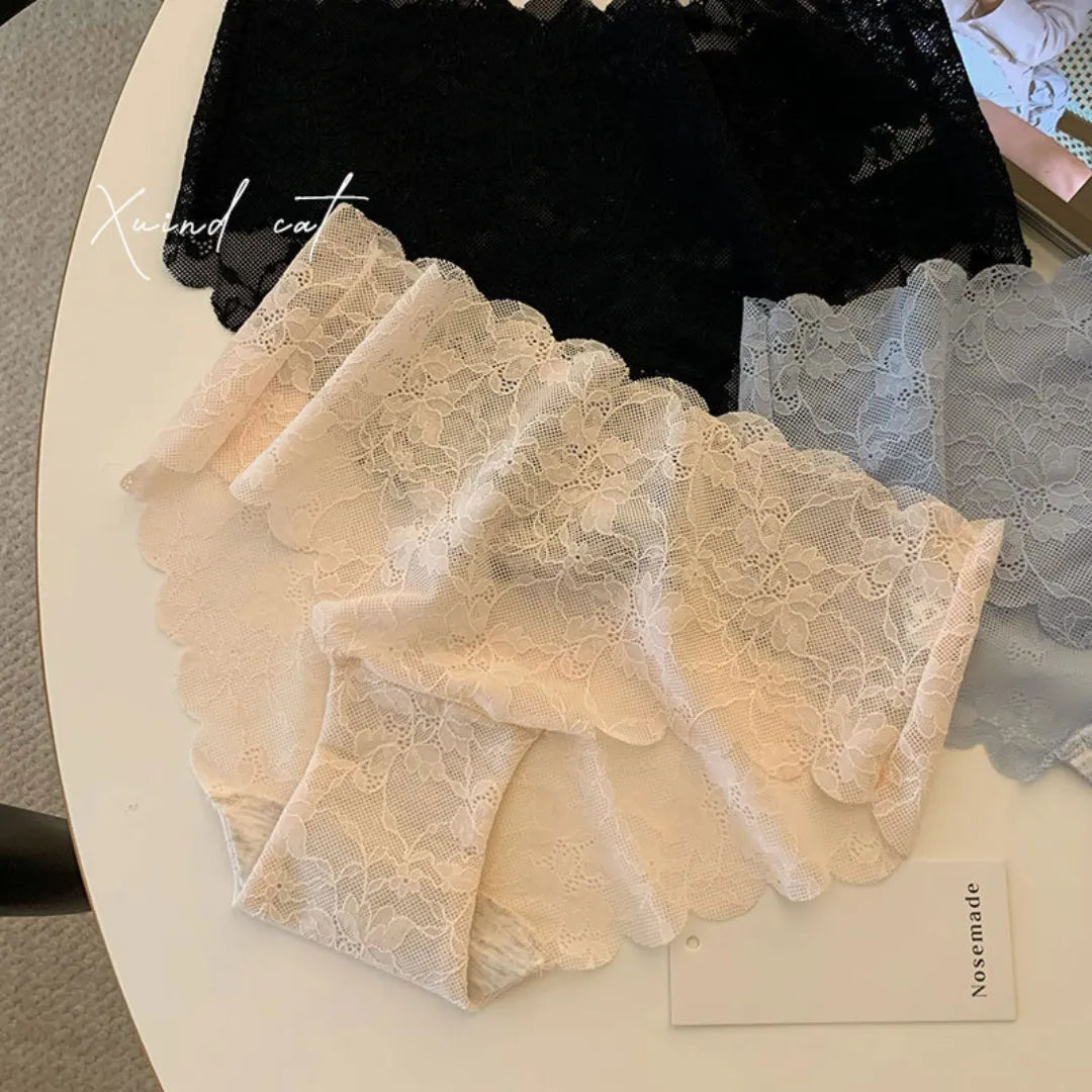 透け感エアリーレースシリーズ-パリシックシアーレースショーツ-軽やかなレースのデザイン